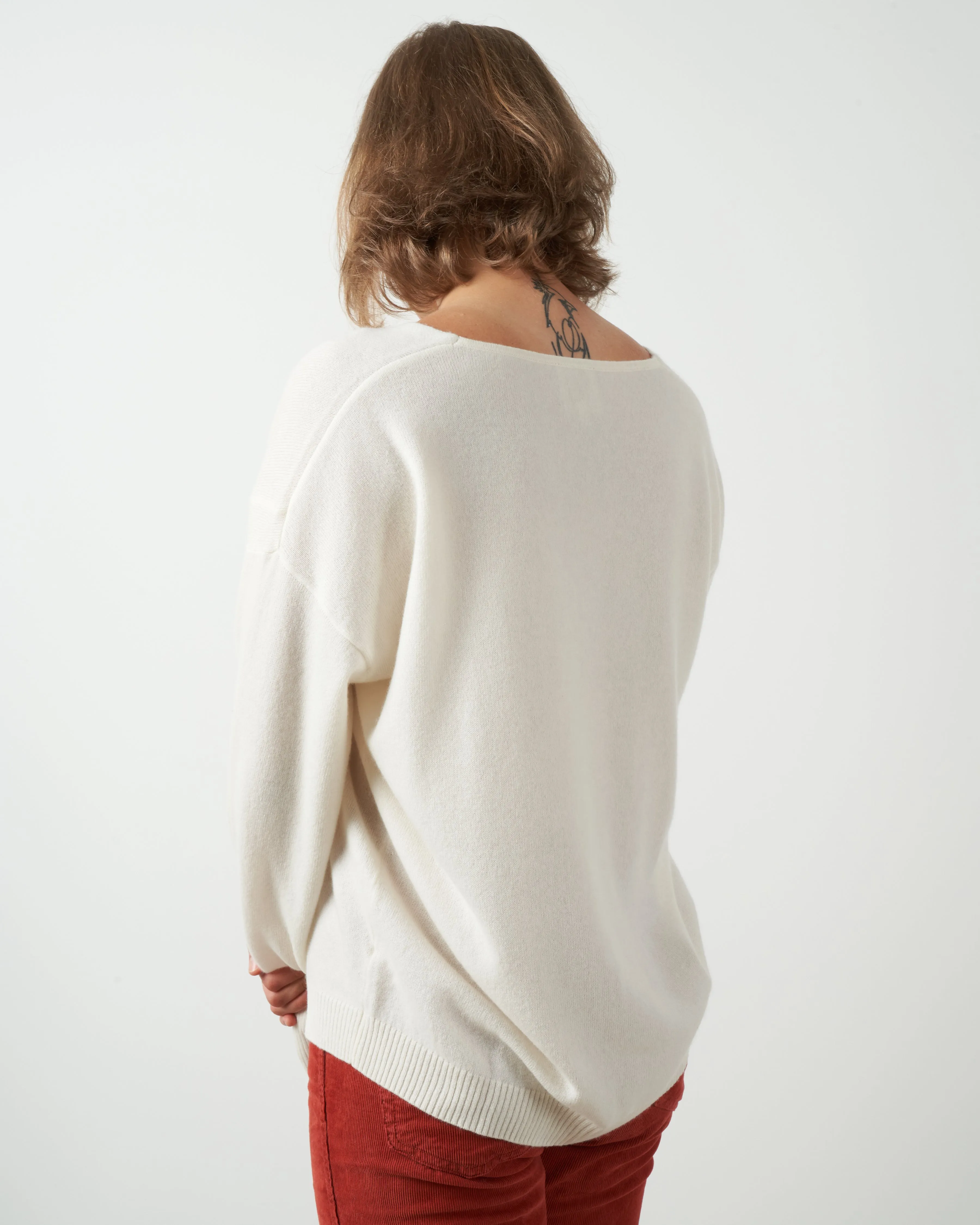 v-neck sweater - ivory