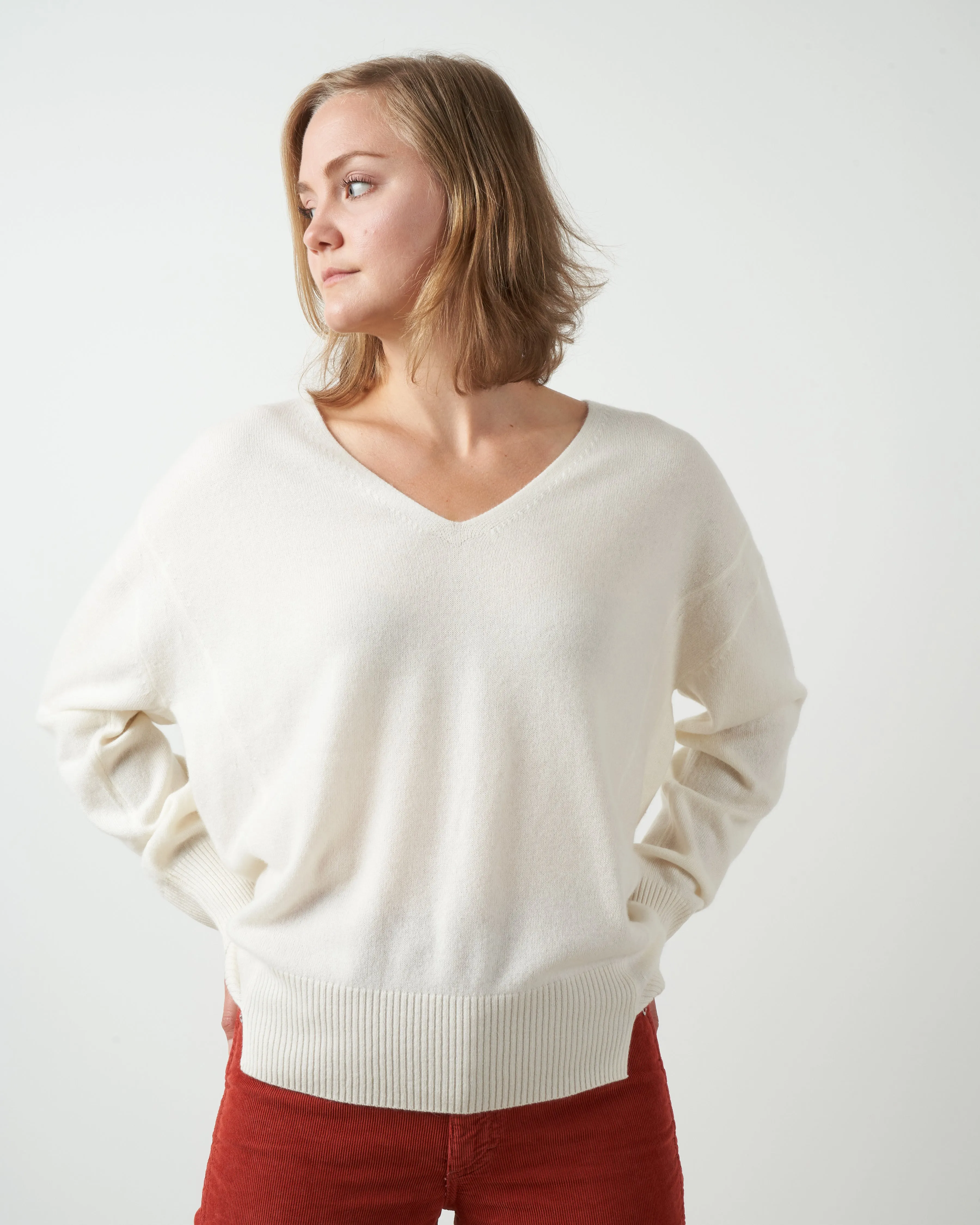 v-neck sweater - ivory
