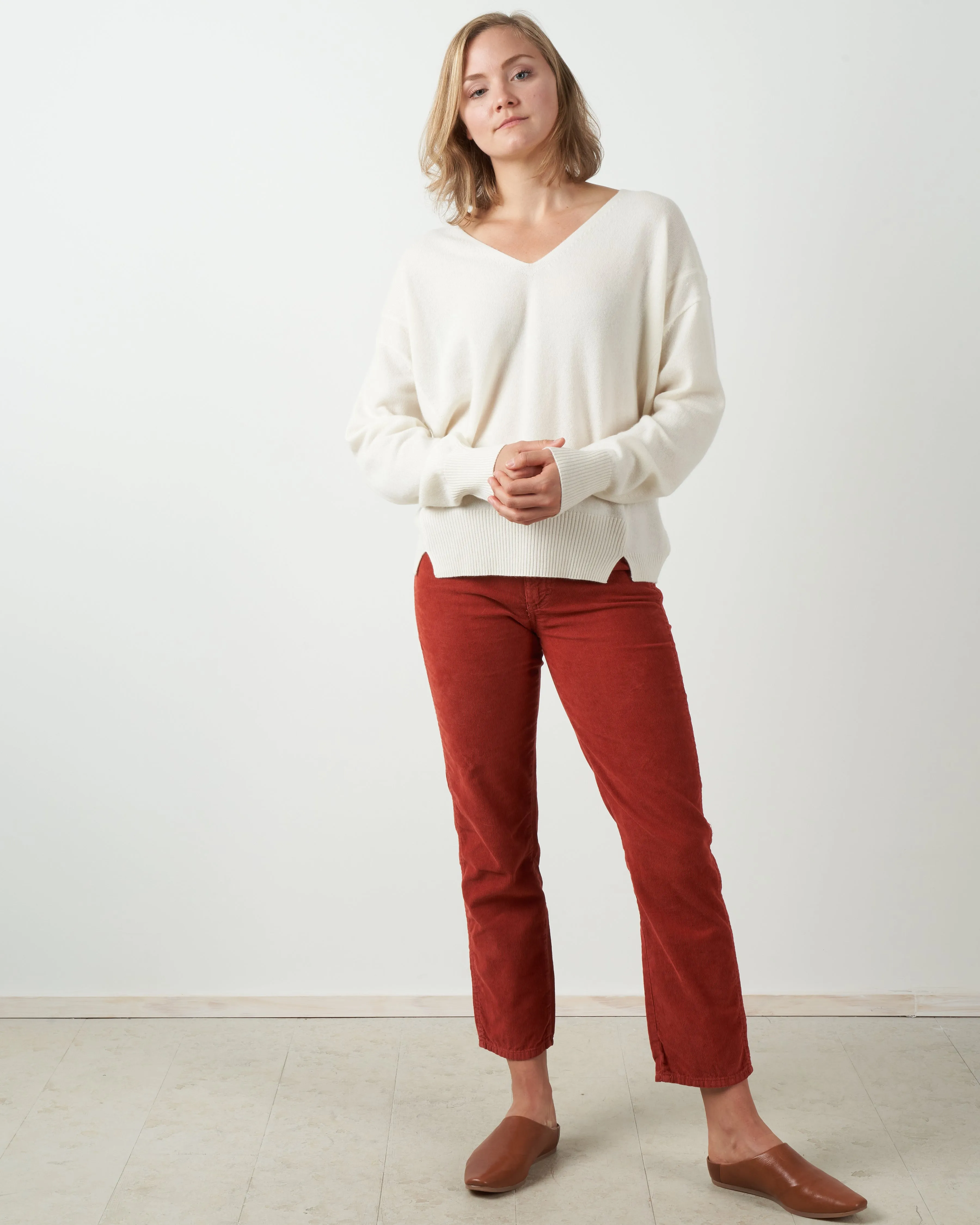 v-neck sweater - ivory