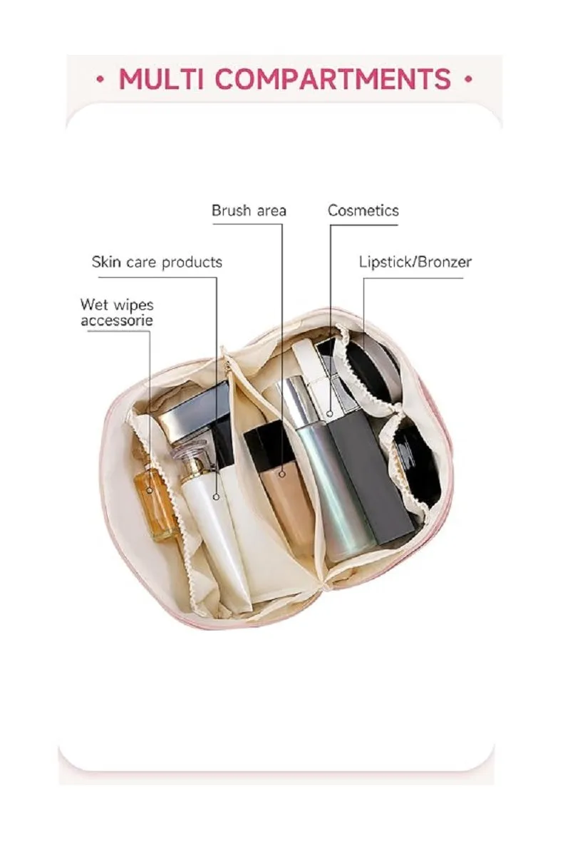 Vegan Leather Checkered Makeup Bag