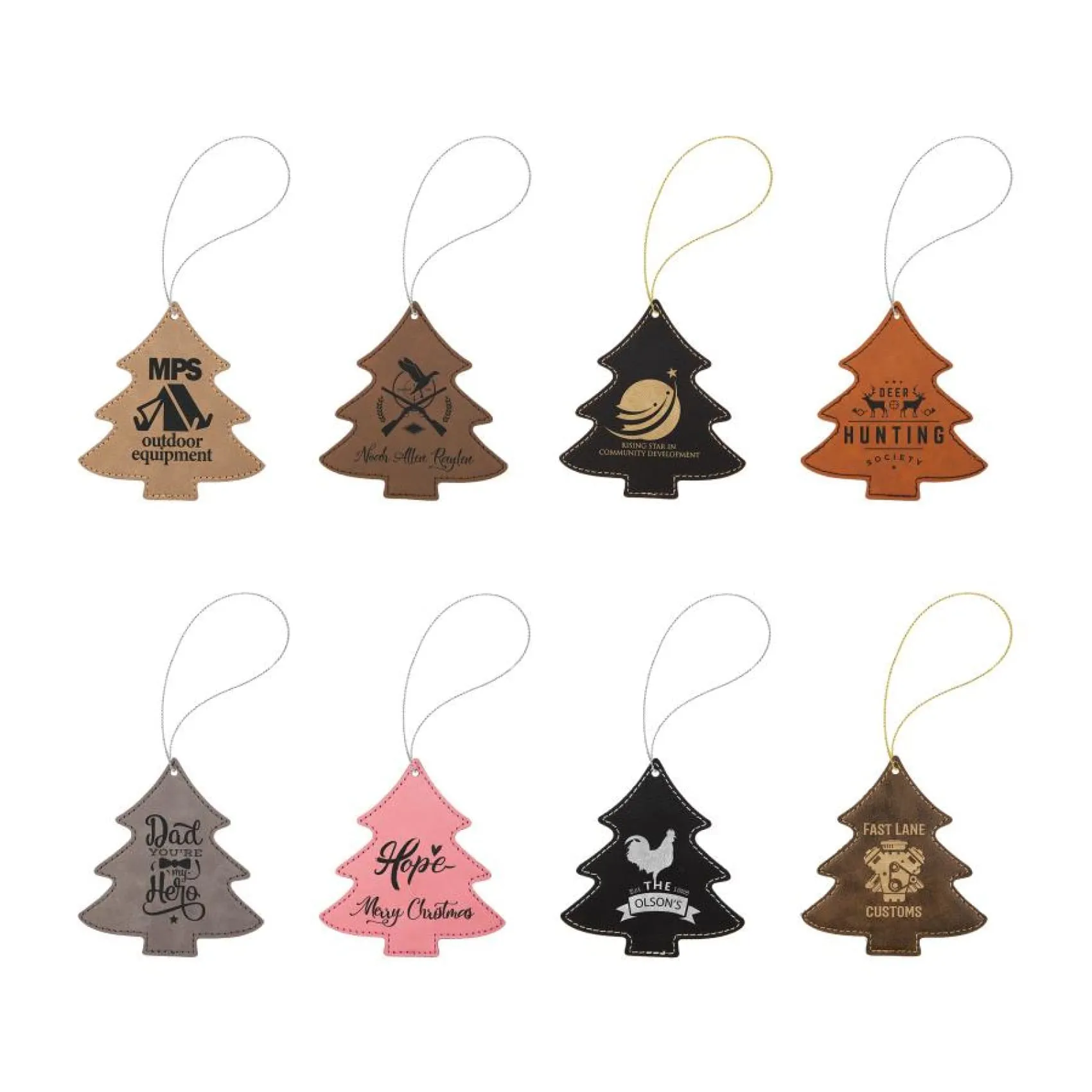 Vegan Leather Ornament - Multiple Shapes