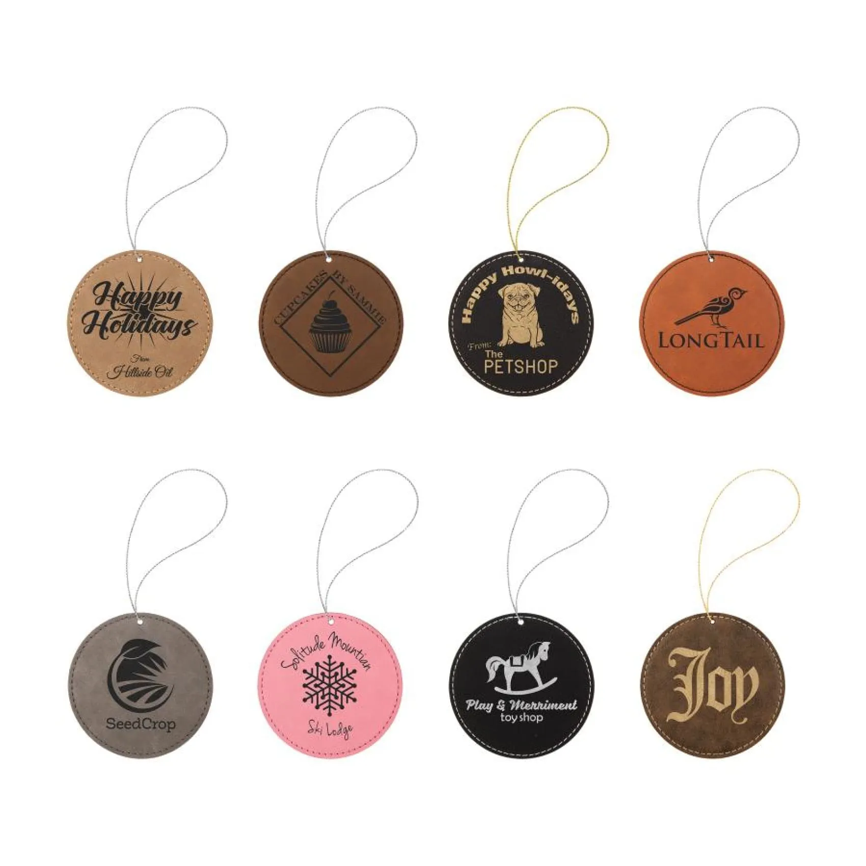 Vegan Leather Ornament - Multiple Shapes