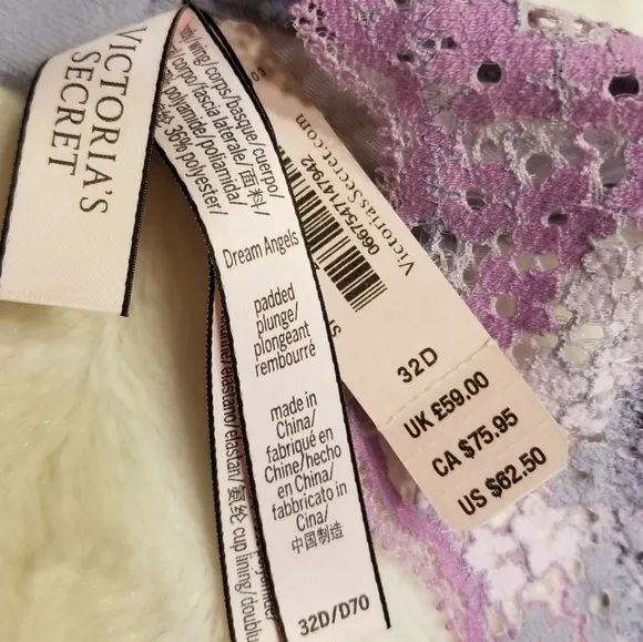 Victoria Secret Dream Angels Push-up Bra Lilac Floral Spring Collection NWT