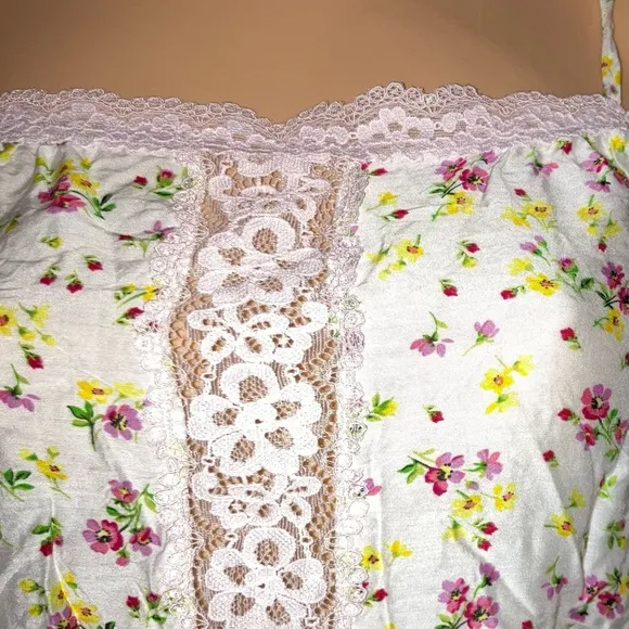 Victoria’s Secret Heritage Silk Viscose Pink White Floral 2 Pc Camisole Set XS