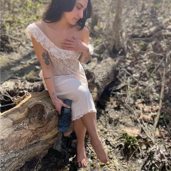 Vintage lace slip dress