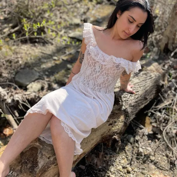 Vintage lace slip dress