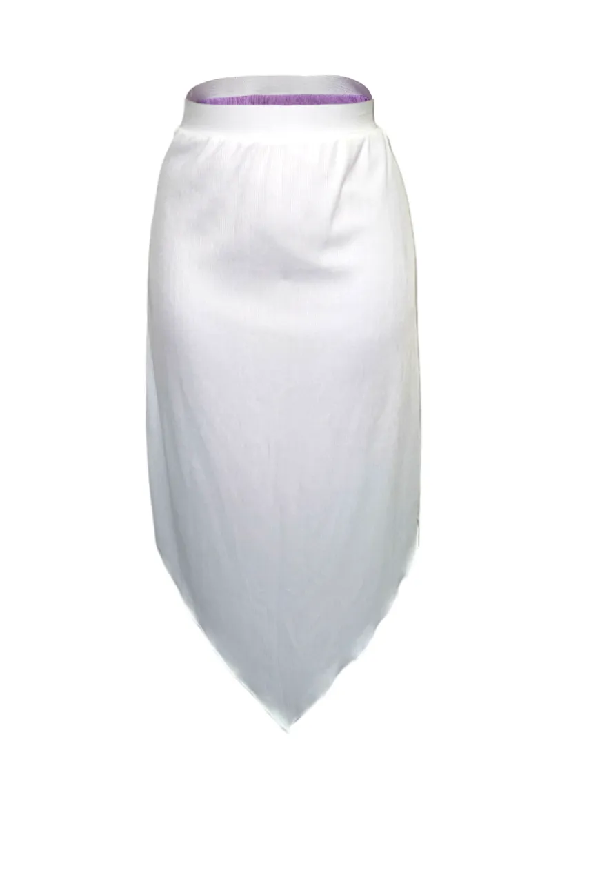 VIOLET/WHITE REVERSIBLE POINTED HEM SKIRT