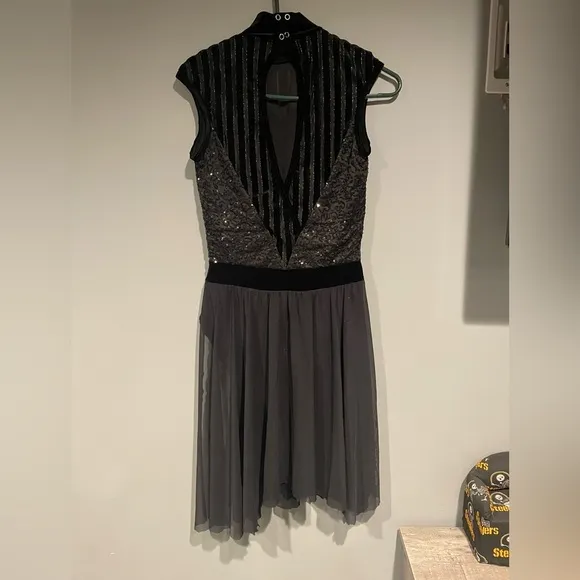 Weissman Black Velvet Ballet Jazz Dance Costume, Adult Medium &amp; hair accessory