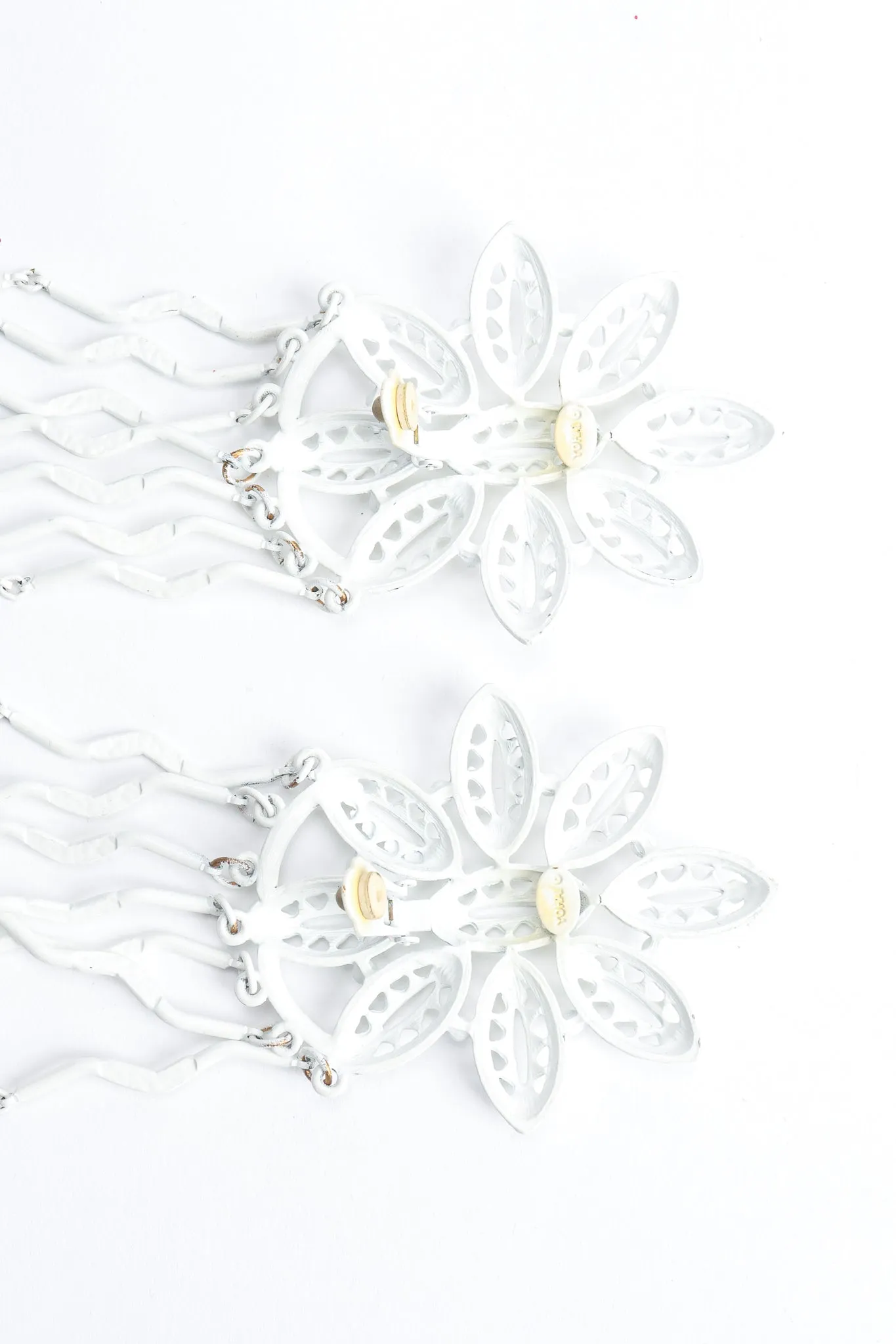 White Flower Fringe Earring