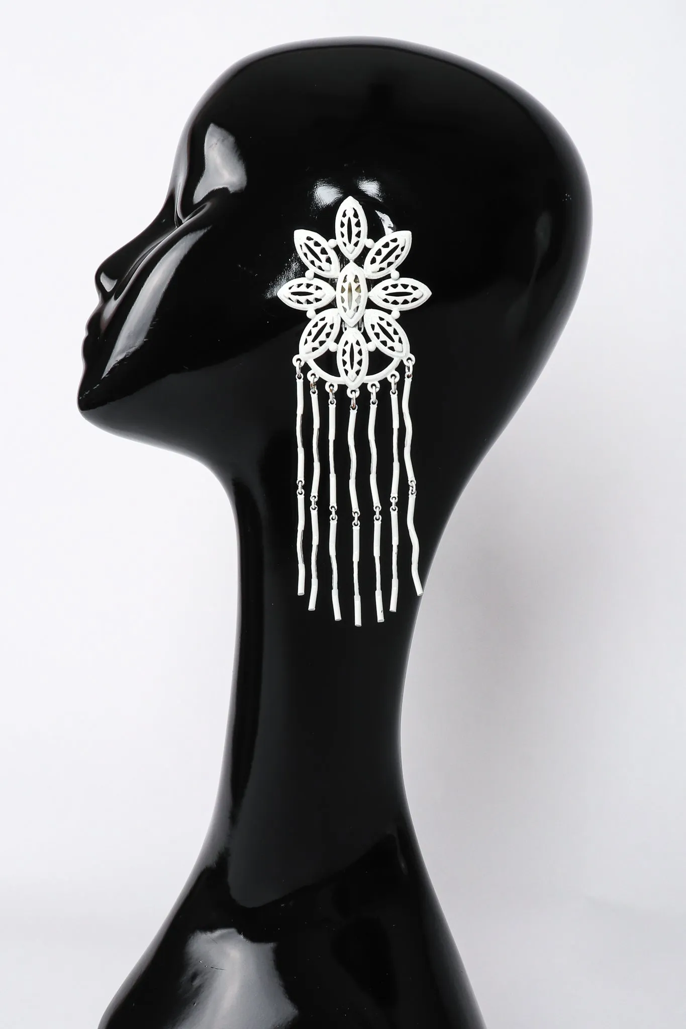 White Flower Fringe Earring