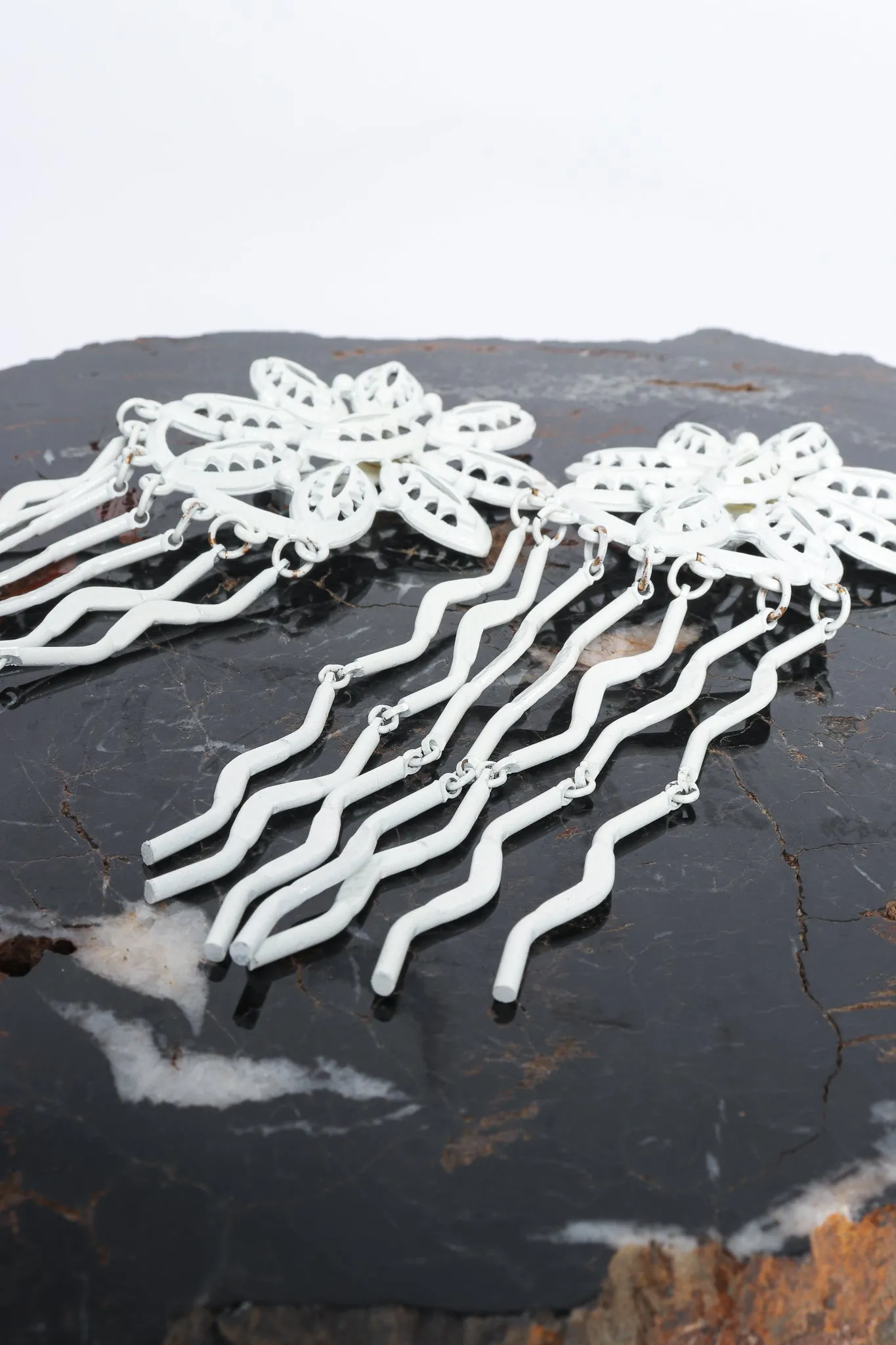 White Flower Fringe Earring