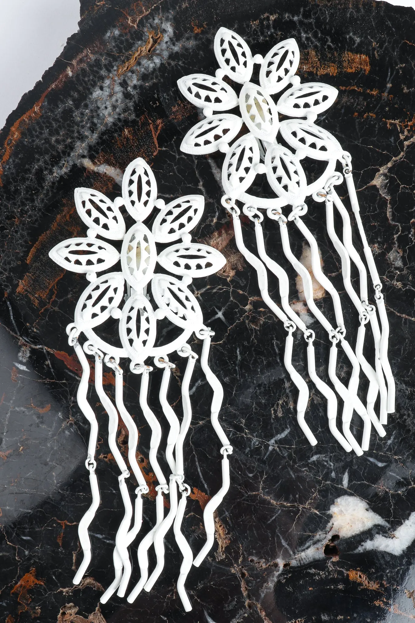 White Flower Fringe Earring