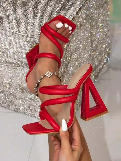 Women's High-Heeled Sandals, New Summer Comfortable And Versatile Women's Mules, Elegant And Fashionable Outdoor Golden Party Beach Wear Slippers With Square Toe