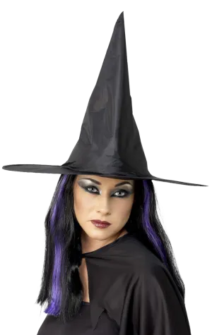 Womens Simple Black Witches Hat Accessory