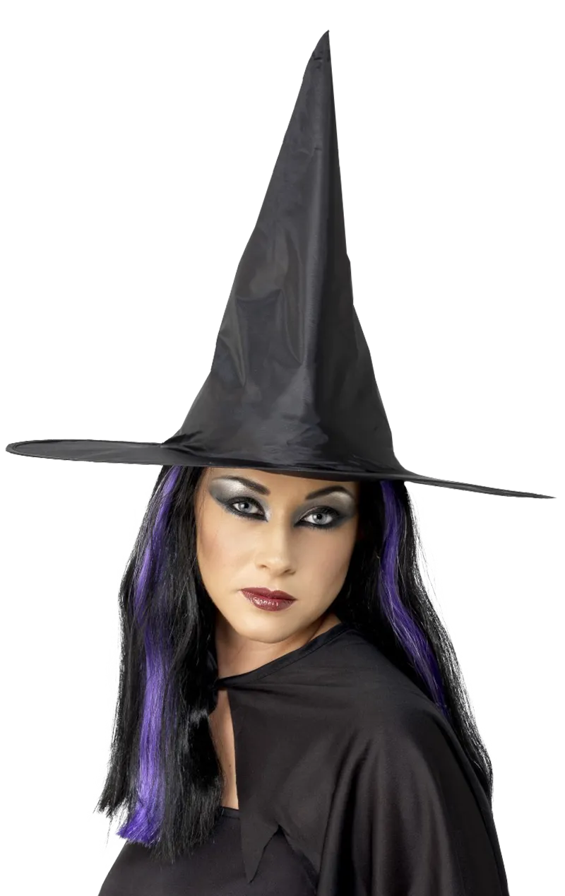 Womens Simple Black Witches Hat Accessory
