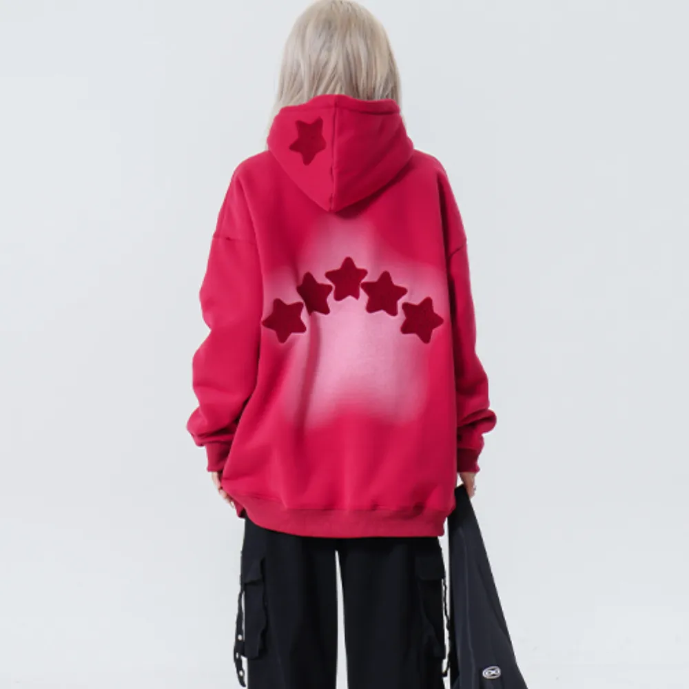 Women's Star Towel Embroidery Gradient Hoodie
