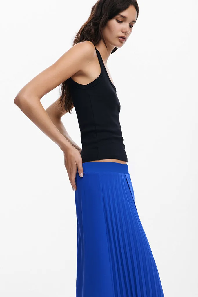 Xining Pleated Skirt in Blue Klein