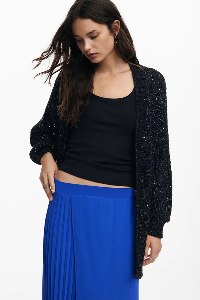 Xining Pleated Skirt in Blue Klein