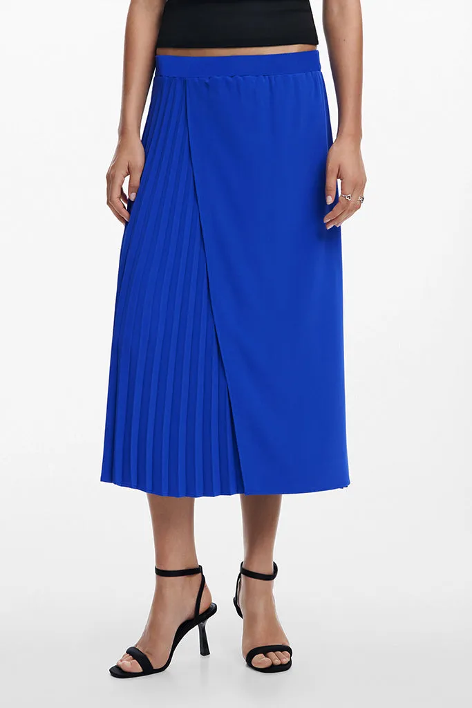 Xining Pleated Skirt in Blue Klein