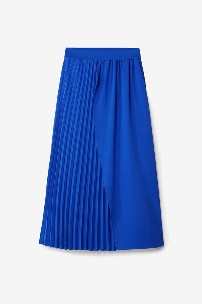Xining Pleated Skirt in Blue Klein