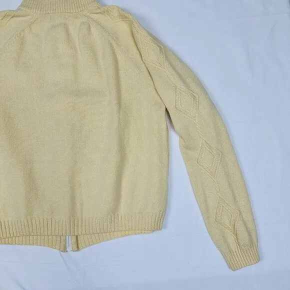 Y2K St John Sport Sz M Cardigan Tank Set Top Twin Cream Quiet Luxury Wool Blend‎