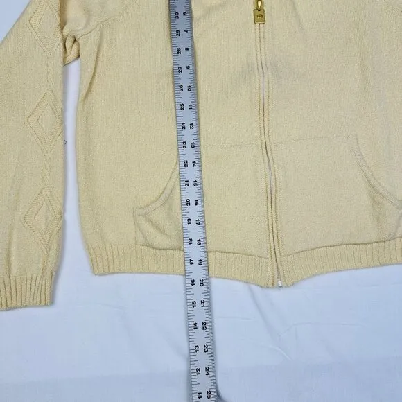 Y2K St John Sport Sz M Cardigan Tank Set Top Twin Cream Quiet Luxury Wool Blend‎