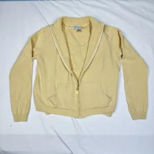 Y2K St John Sport Sz M Cardigan Tank Set Top Twin Cream Quiet Luxury Wool Blend‎